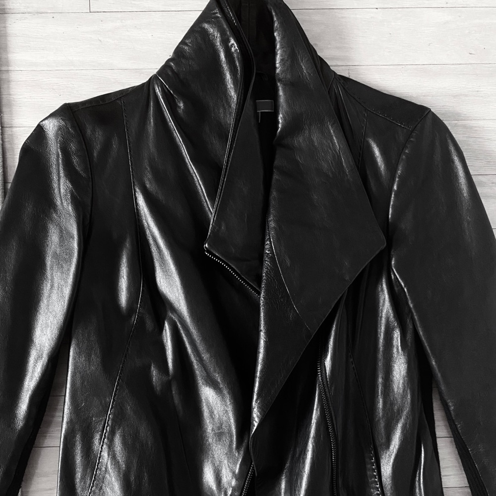VINCE. Women’s Black Leather Jacket